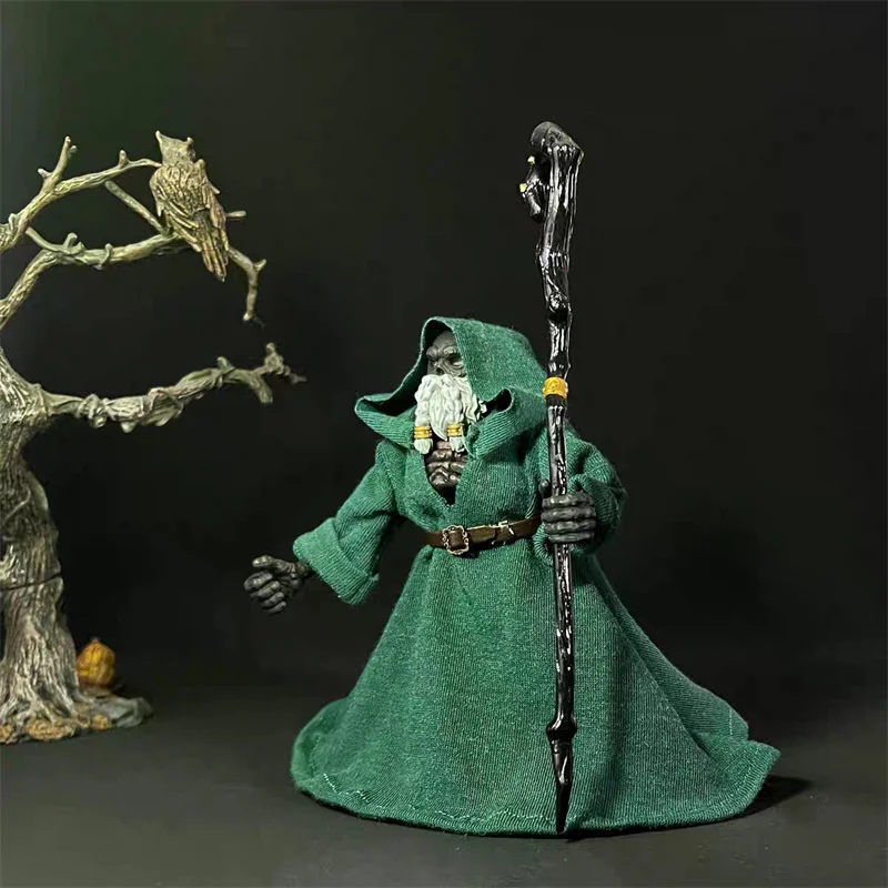 클래식 일본 애니메이션 역할 네 기사 드워프 마법사 로브, 몽크 로브 벨트, 6 인치 SHF 액션 피규어 바디 모델에 적합, 1/12 체중계