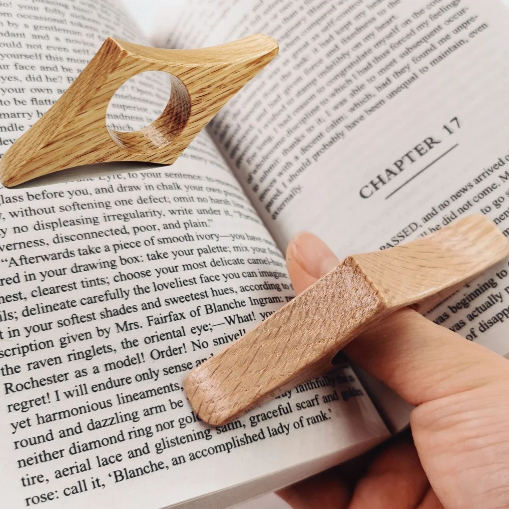 Wooden Bookmark Bookmark Page Holder Bookmark Holder Bookmarks Stationery Supplies Hot Wooden Thumb Bookmark One Hand Reading Bookmarks Rings Book Page Holder Gifts For Readers