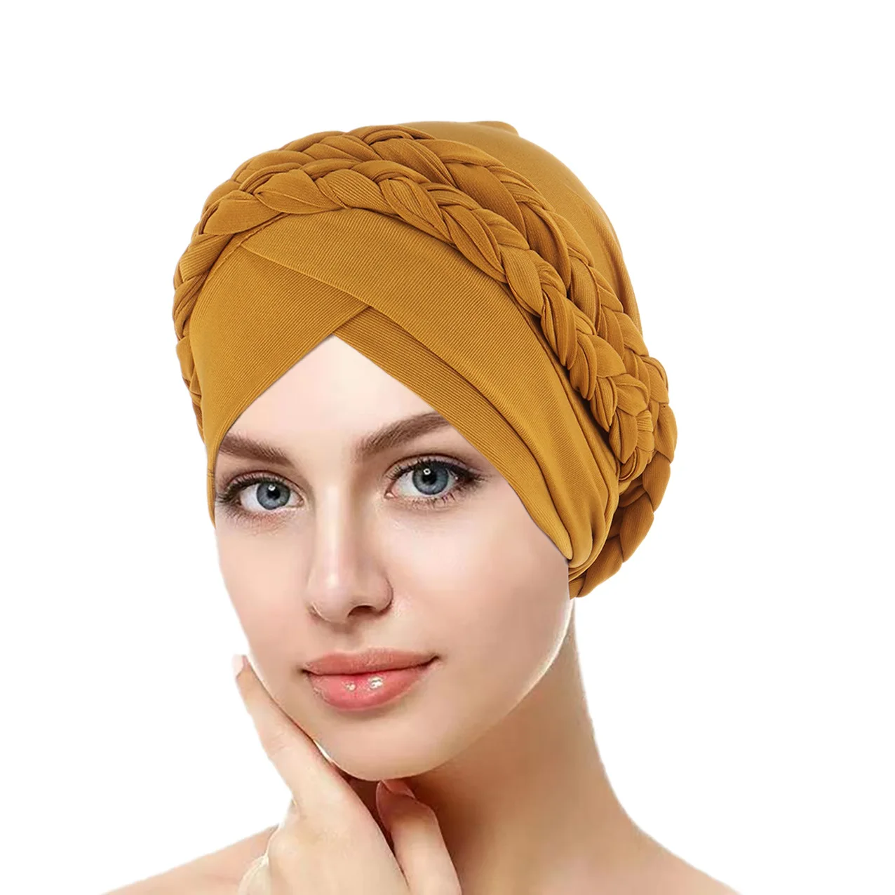 

Spring Cap Autumn Baotou Hat Two Milk Silk Monochrome Braid Headscarf Hat Women