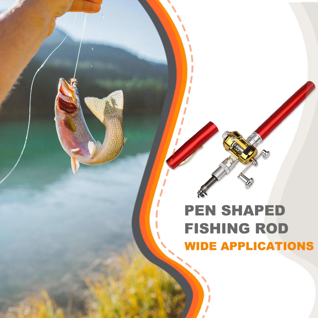 Pen Shaped Fishing Rod Mini Portable Aluminum Alloy Telescopic Pen Fishing  Pole Pocket Fisherman Craft Gift Red - AliExpress