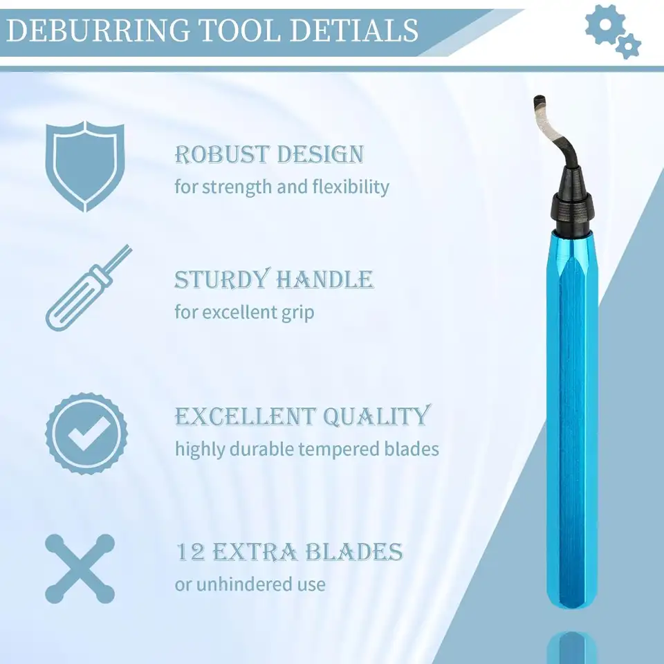Deburring Tool with 12 High Speed Steel Blades, Deburring Tool 3D Printing, Deburring Tool for Metal,Plastic, 3D Printed Edges image 4