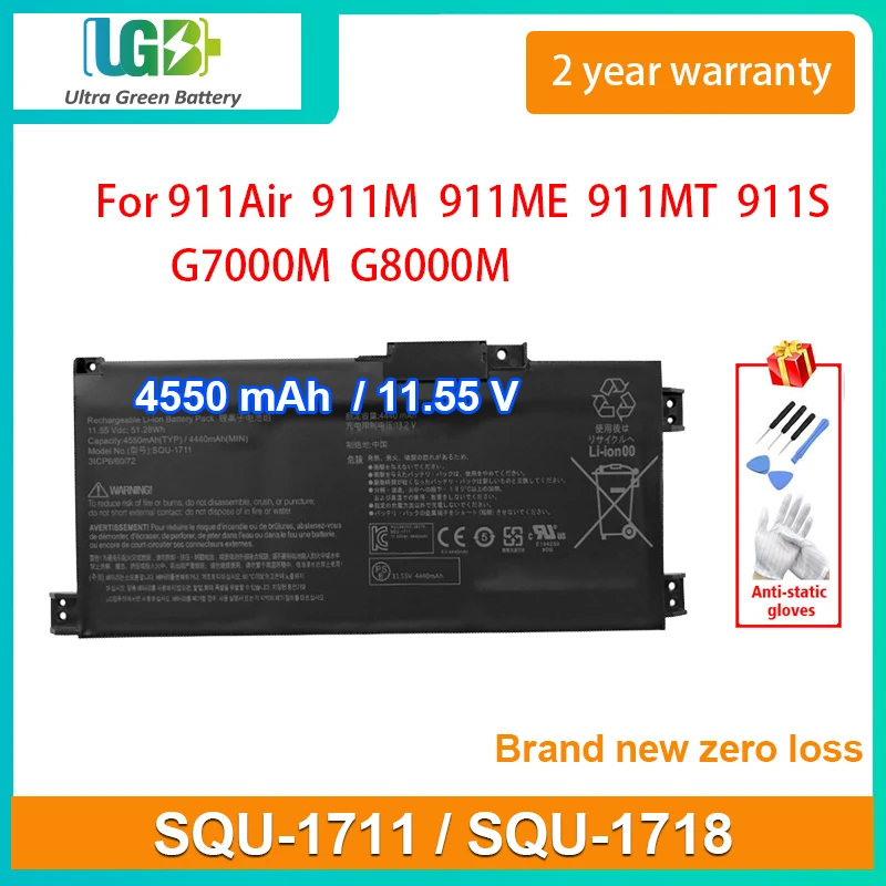 

UGB New SQU-1711 SQU-1718 Laptop Battery For Thunderobot 911 Air 911Air 911M 911ME 911MT 911S 911Targa G7000M G8000M 11.55V