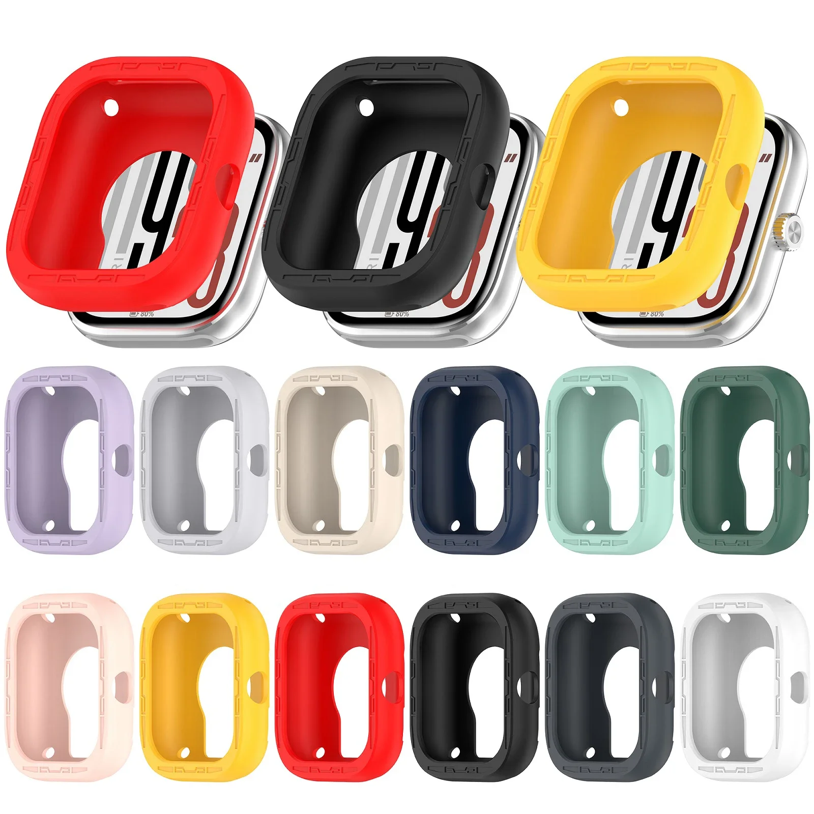 Silicone Sport Watch Cover - Soft Protective Shell with Shockproof Screen Guard