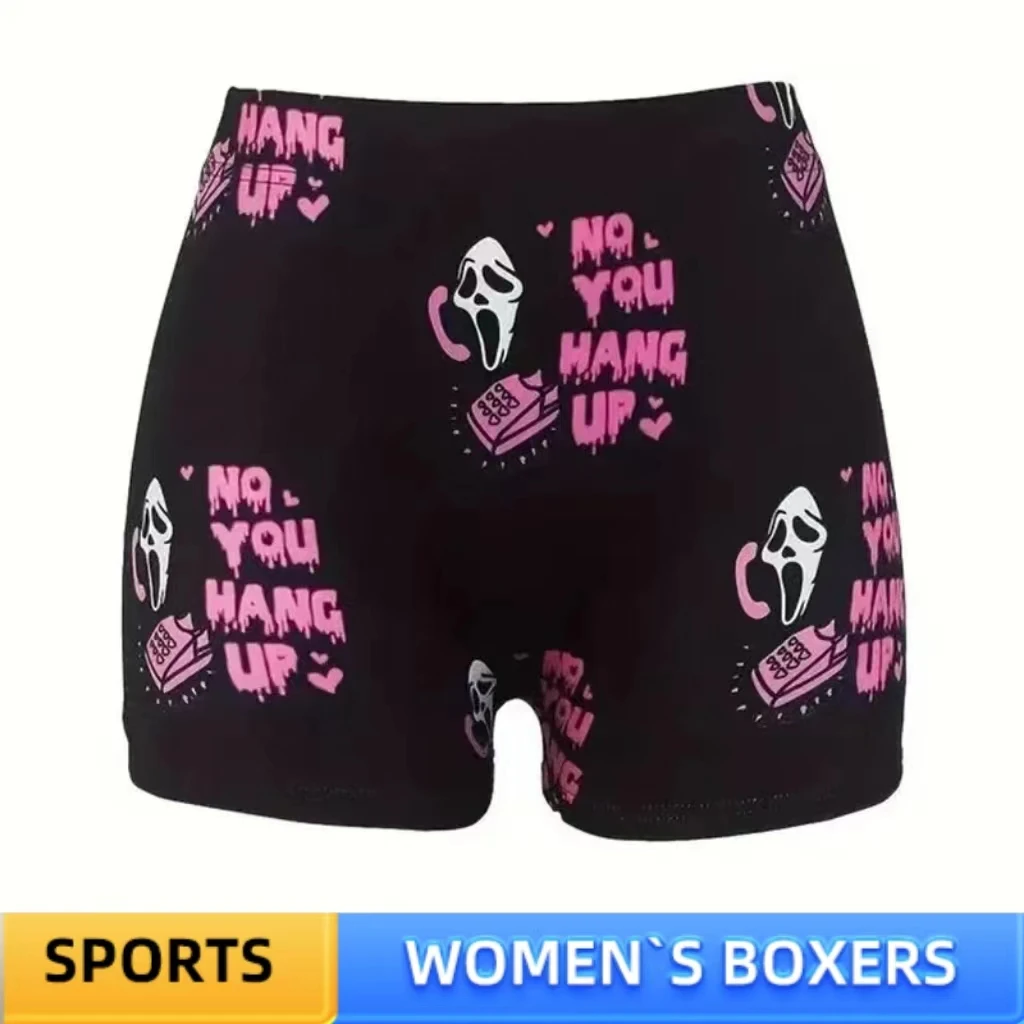 Sleep Shorts Women's Sleep Bottoms Boxers Shorts Pajamas Casual Sports Fitness Cartoon Halloween Print Soft Breathable Comfortable