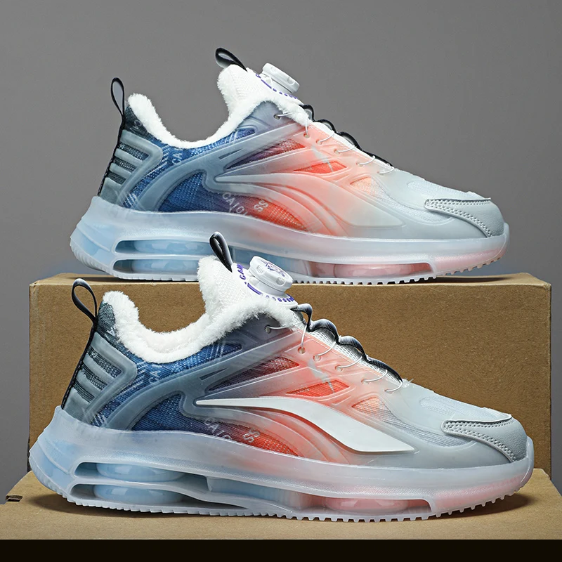 Men's Sneakers, Couple Style, Men's Casual Shoes with Rotary Buckle, Lightweight Running Shoes, Comfortable for Sports, Soft Upper, Wear-Resistant Sole, Suitable for Outdoor Sports, Walking Shoes, Camping, Travel