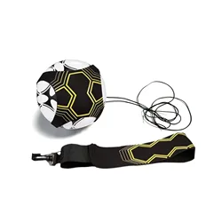 Youth Soccer Kick Trainer with Adjustable Belt and Elastic Rope - Hands - Free Training Aid (Yellow)