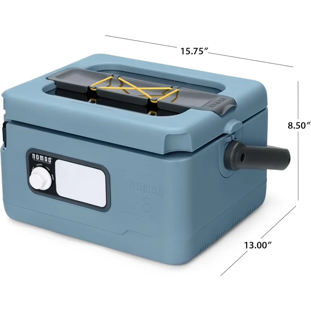 Slow Cooker 8-quart, Cool-touch Exterior and Swing-up Handle, Removable Porcelain Enameled Cooking Pot, Slow Cooker