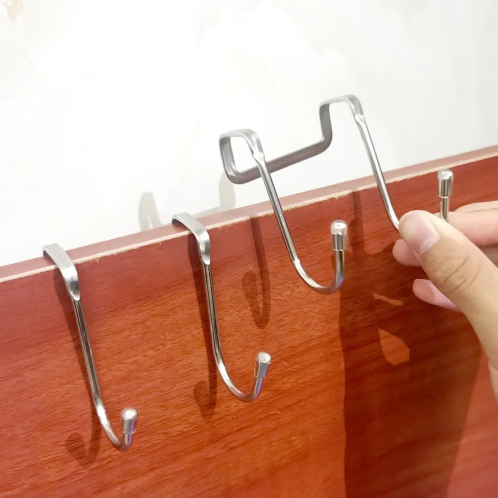 Multifunctional Stainless Steel Over Door Hooks Clothes Cupboard Drawer Hanger Hang Bag Towel Hook for Kitchen Bathroom Cabinet storage hook door hook