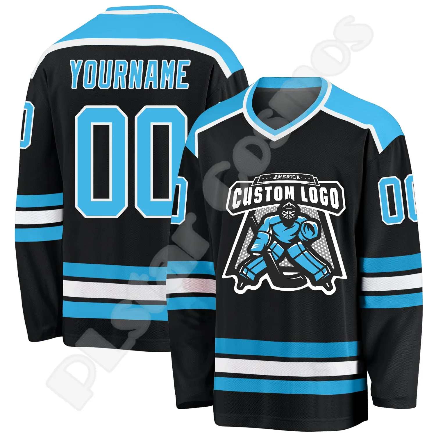 

Hockey Jersey Custom Name Team Logo Number Colorful Pullover Vintage Retro Long Sleeves 3DPrint Harajuku Casual Sweatshirts X15