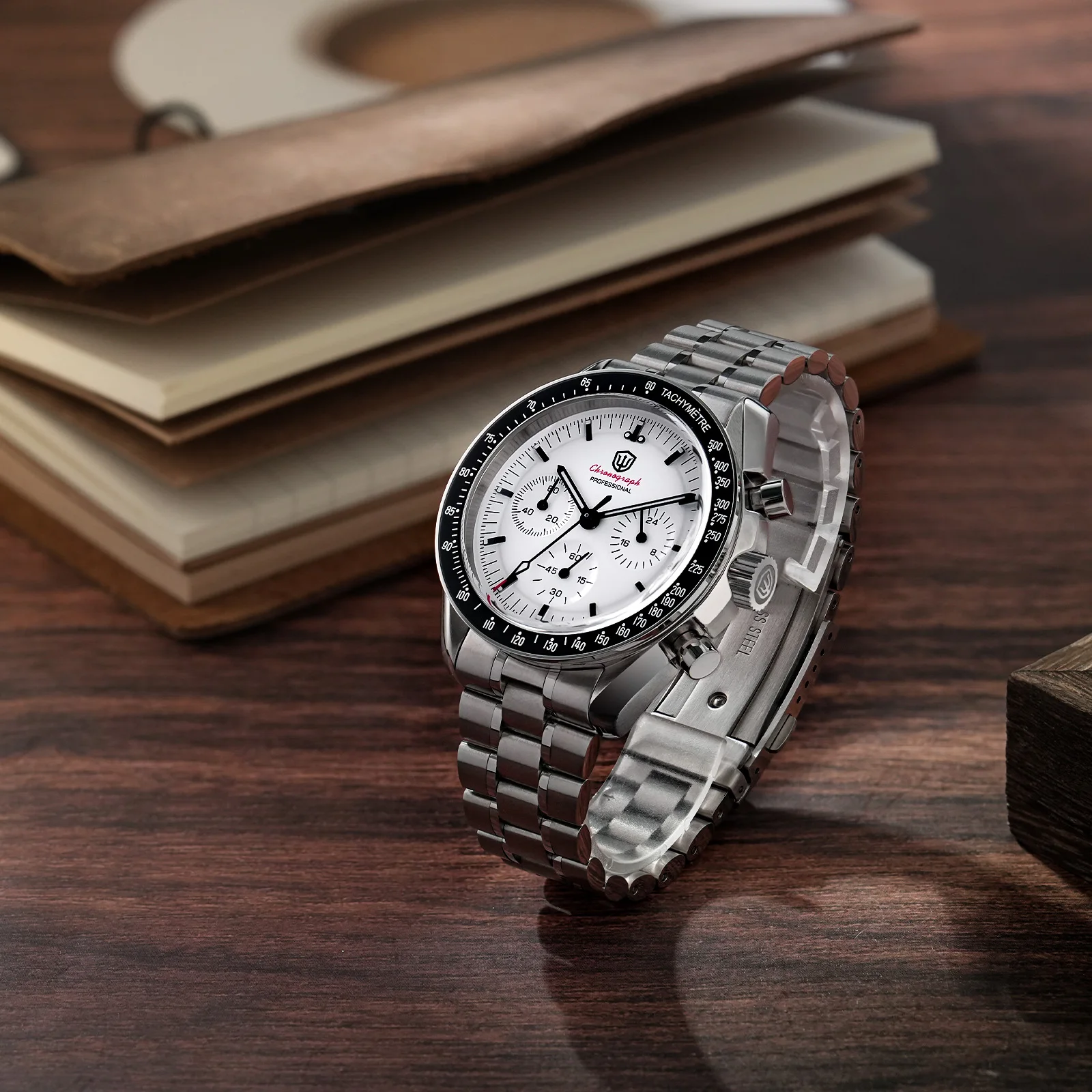 Watchdives WD1860 40mm Dive Watch VK63 Chronograph Quartz Movement