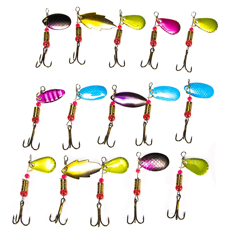 10pcs/lot Fishing Spoon Lures Spinner Bait Fishing Wobbler Spinnerbait With  Box - AliExpress