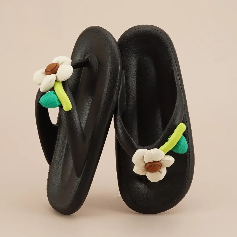 Summer EVA Women Flip Flops Cute Flower Outdoor Beach Sandals Fashion Platform Slippers Indoor Home Slides Garden Shoes