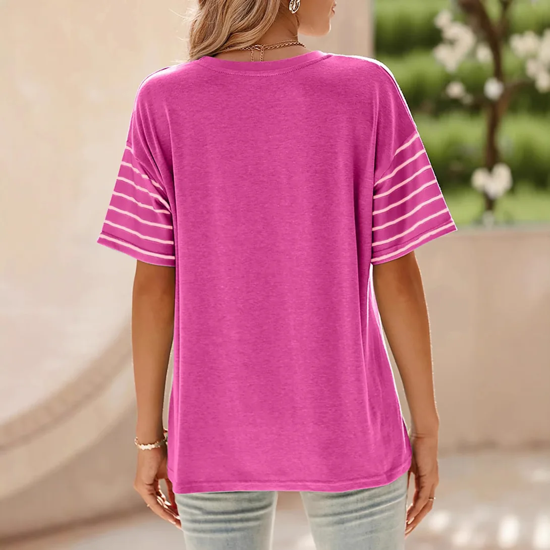 Women Summer Striped Loose Fit Tshirts