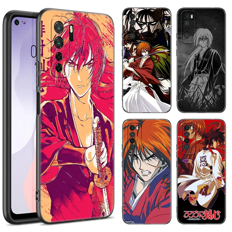 Черный чехол для телефона с аниме «Rurouni Kenshin» для Huawei Nova 8 9 10 SE 11 Ultra 12 Pro 7i 8i 11i 11E Y70 Plus Y60 Y61 Y71 Y90 Y91