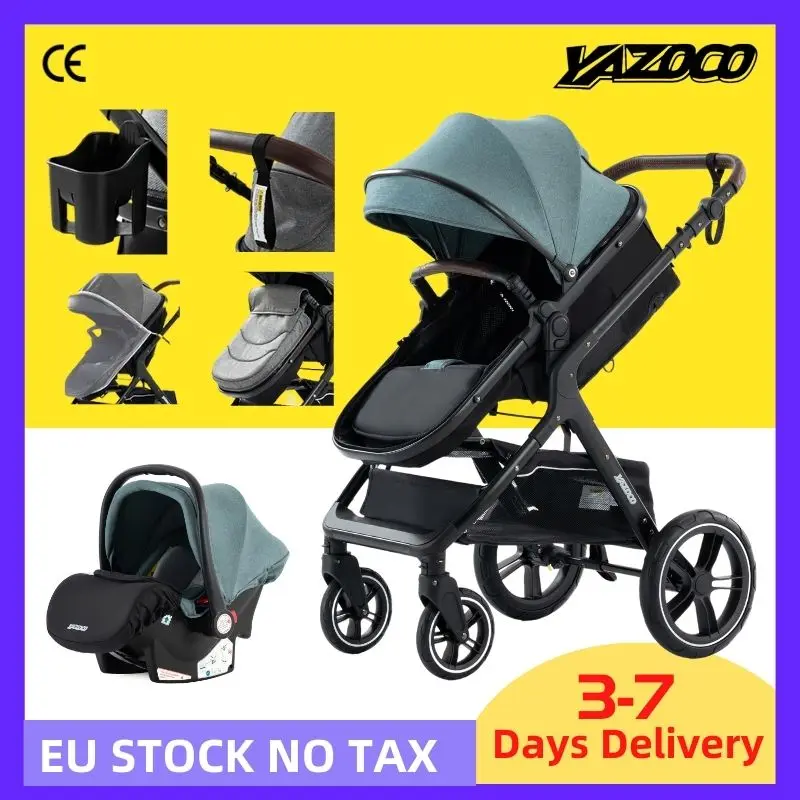 NewBabyStroller3in1PortableTravelBabyCarriageFoldPramHigh