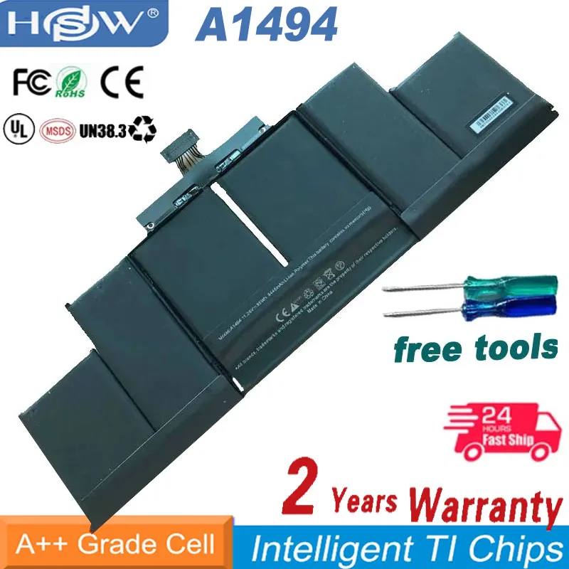 

A1618 A1494 A1417 Аккумулятор для ноутбука Apple MacBook Pro 15 дюймов A1398 Retina 2012 2013 2014 2015 года