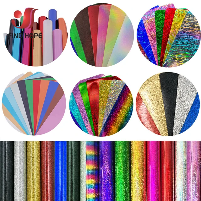 Sticker Decal Light Vinyl Tape Holographic Heat Transfer Vinyl Rainbow Stripe Pattern Vinyl Vinyl Bundling Roll Soft Metal HTV Vinyl for Ironing