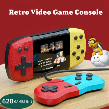 Console per videogiochi retrò portatile integrata con 620 giochi classici Lettore di giochi portatile da 2,4 pollici Console ricaricabile Uscita AV