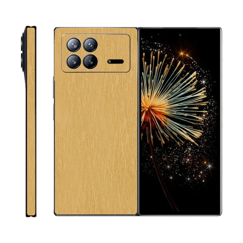 Adesivo Per Telefono Antigraffio In Metallo Spazzolato Per Xiaomi Mix Fold 3 Back + Cerniera Decalcomania Pellicola Opaca Per Mix Fold3 Skin Cover Fil