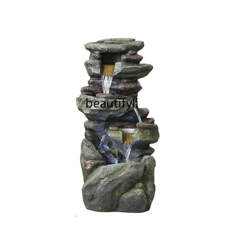 

Rockery Flowing Water Ornaments Circulating Fountain Chinese Lucky Fengshui Ball Living Room Villa Courtyard Decoration