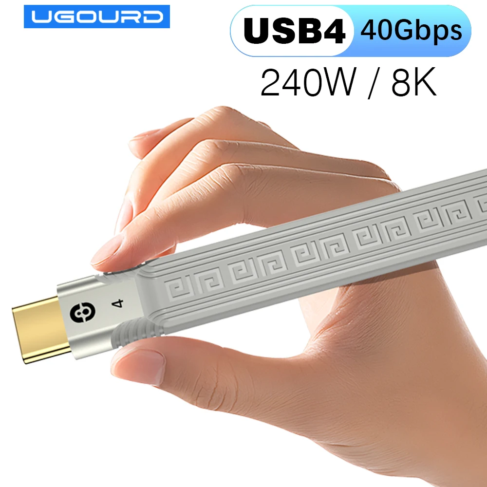 Fasgear Cavo USB 4 Thunderbolt 4, 15 Cm, Nero, 40Gbps, 100W Ricarica Rapida, Supporta 5K@60Hz, Chip E-marker, Compatibile MacBook Pro, IPad Pro, SSD, Docking Station