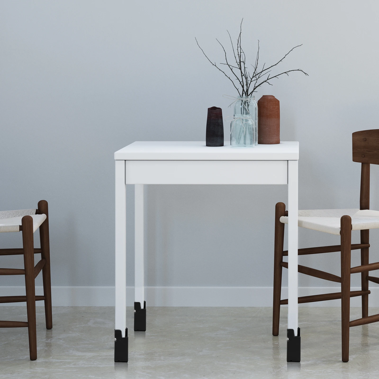 Adjustable Heavy Duty Furniture Risers - Set of 4, Metal Chair and Desk Elevators 1.97/3.94 Inch Lift