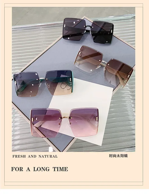 2023 New Fashion Square Sunglasses Women Ladies Luxury Designer Rimless  Vintage Frame Sun Glasses Casual Eyewear UV400 Gafas - AliExpress