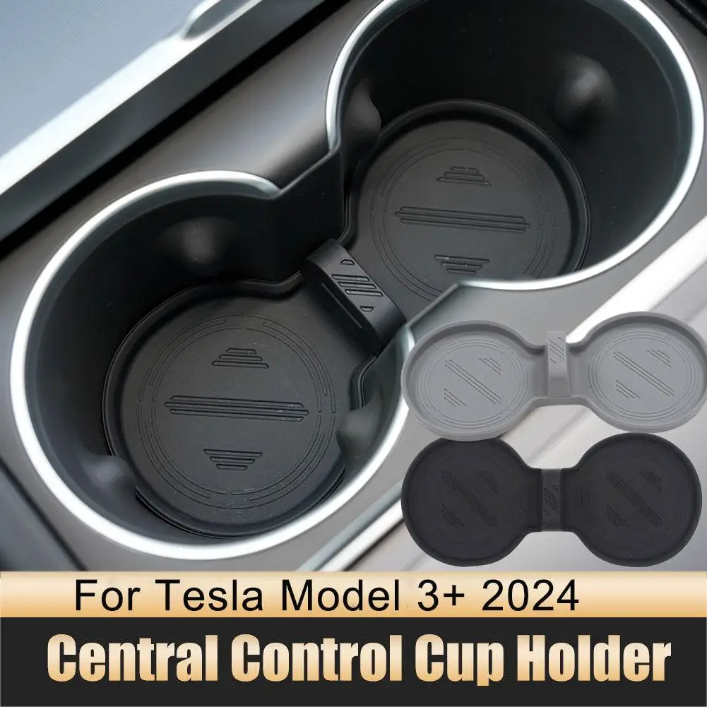 

Waterproof Non-Slip Coasters Drink Pad Slots For Tesla Model 3 2024 Highland Center Console Storage Organizer Interior Accessor