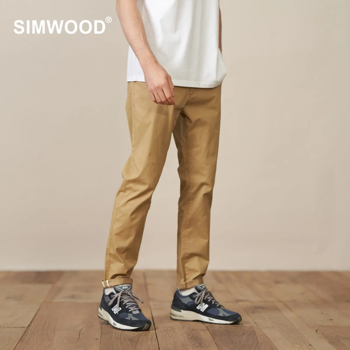 Men Tapered Pants Chinos Casual Pants