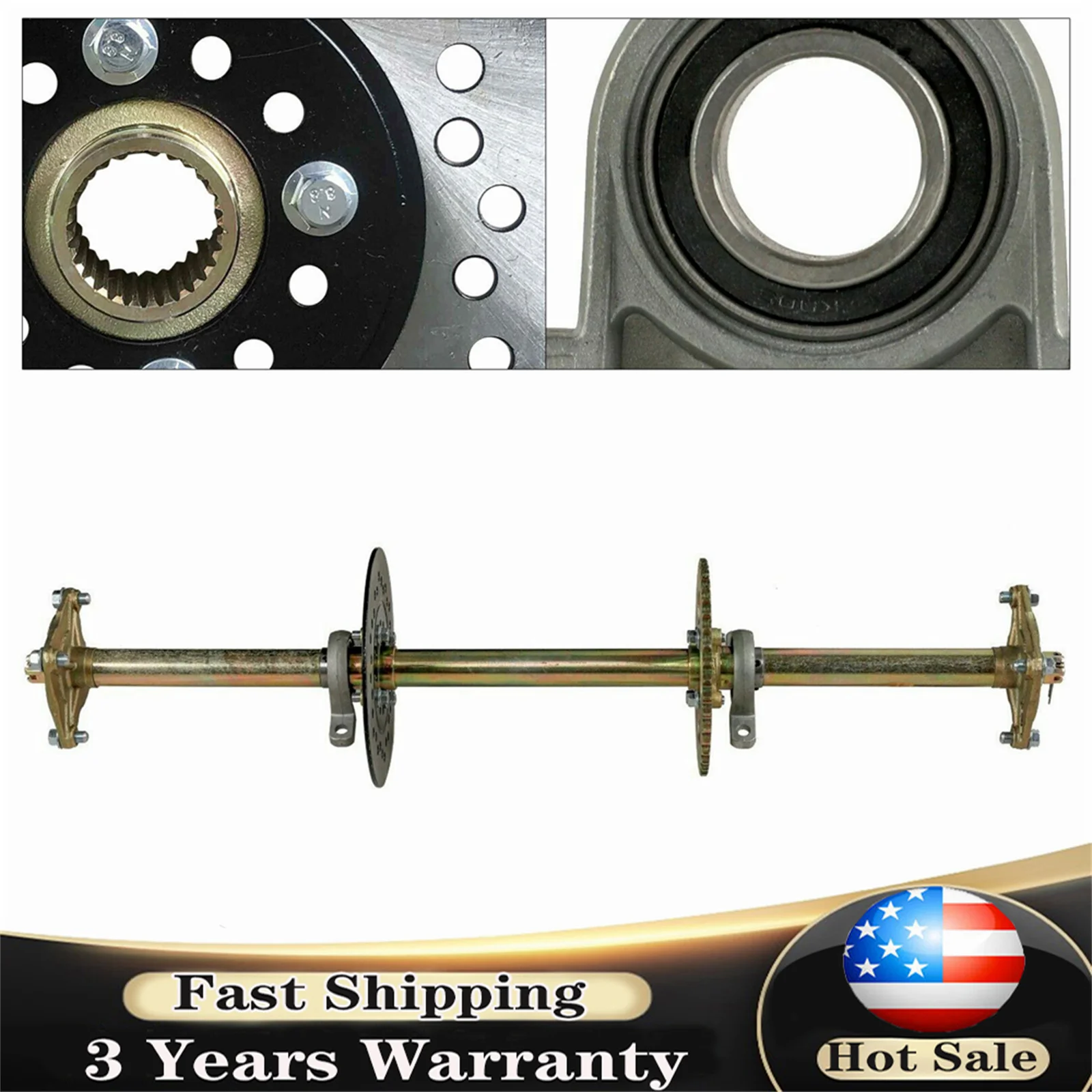 

Drift Trike Go Kart Rear Live Kit, Sprocket 428 41T & Wheel Hub Axle 815mm