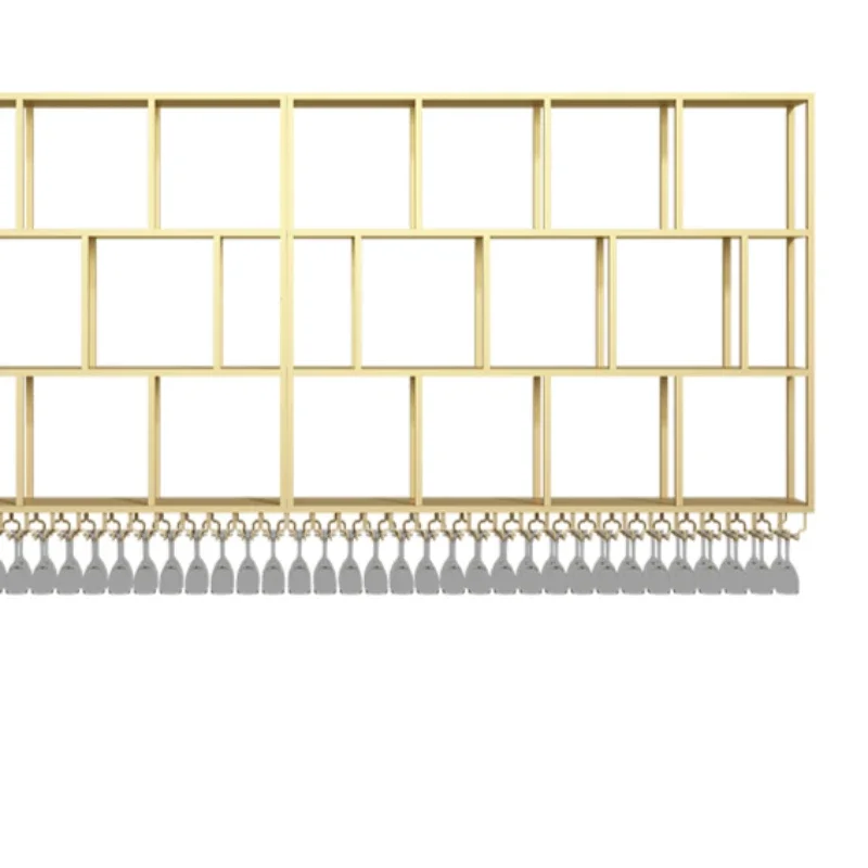 Open Wall Mounted Wine Rack Bar Counter Wine Cabinet Storage Iron Art Red Display Bar Shelves Wall Living Room Equipment