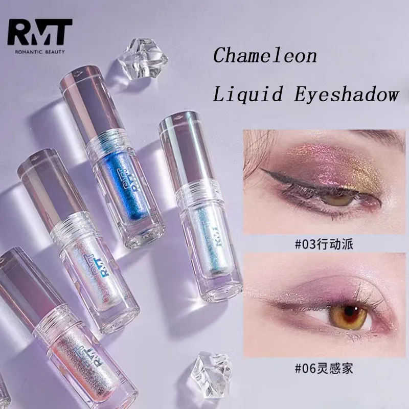 RMT Gitter Liquid Eyeshadow Pearlescent Chameleon Sparkling Glitter Sequins Waterproof Quick Drying Shimmer Long-Lasting 1.5g
