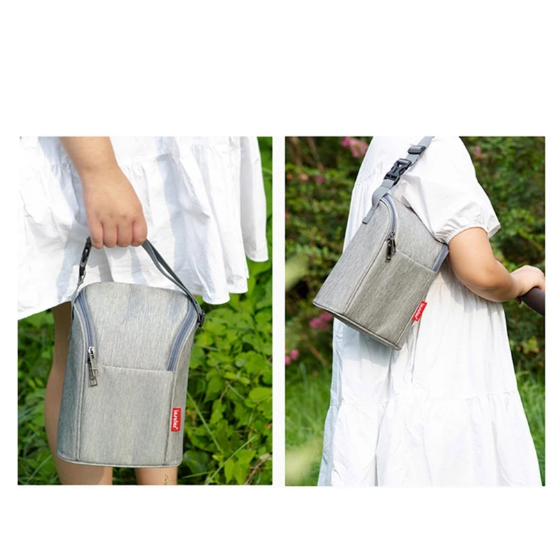 Baby Bottle Bag Reusable Baby Bottle Tote Bag Breastmilk Storage Bag Waterproof Lunch Food Bag for Nursing Mom Daycare 5