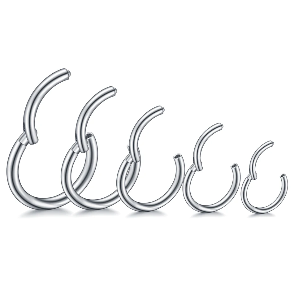 Body Piercing Jewelry 1Pc 316L Stainless Steel Hinged Segment Nose Ring Ear Cartilage Tragus Helix Lip Piercing Nose Hoop