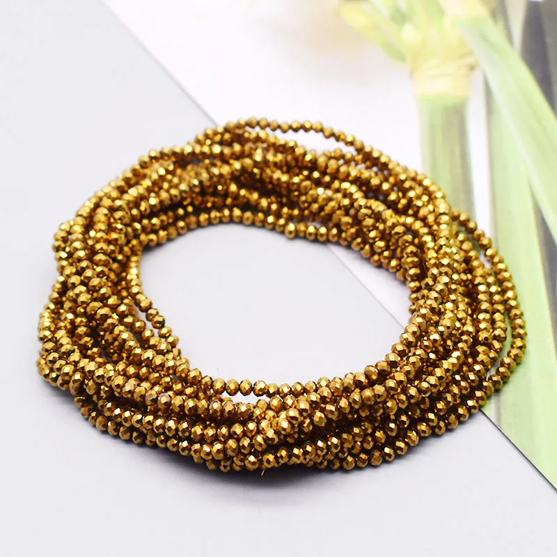 Rose Red Faceted Rondelle Glass Spacer Beads