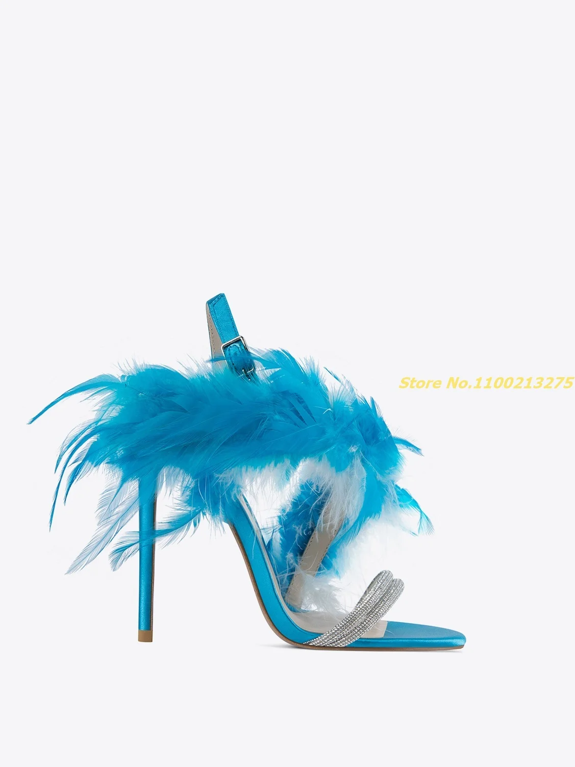 Jeweled Feather High Heels Sandals – Sansa Costa