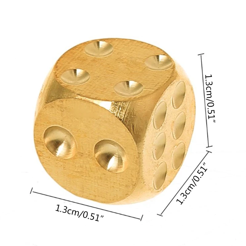 6 Pcs Board Games Brass Solid Four Sided Dices Math Counting Teaching Props