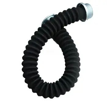 가스 마스크용 스레드 호스, 블랙 고무 호스 호흡기 연결 튜브, 교체 가능한 가스 마스크 액세서리, 0.5m, 1m 길이, 40mm