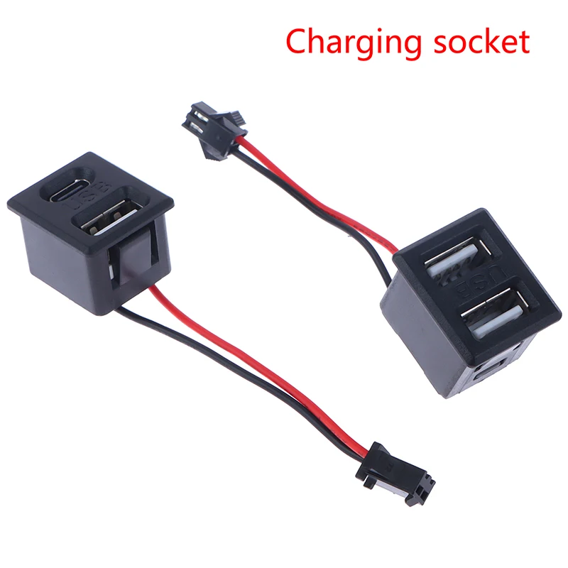 

1Pc Double Layer USB Female Base Type-c Socket Female USB Lamp Charging Socket Power Socket with Cable Connector
