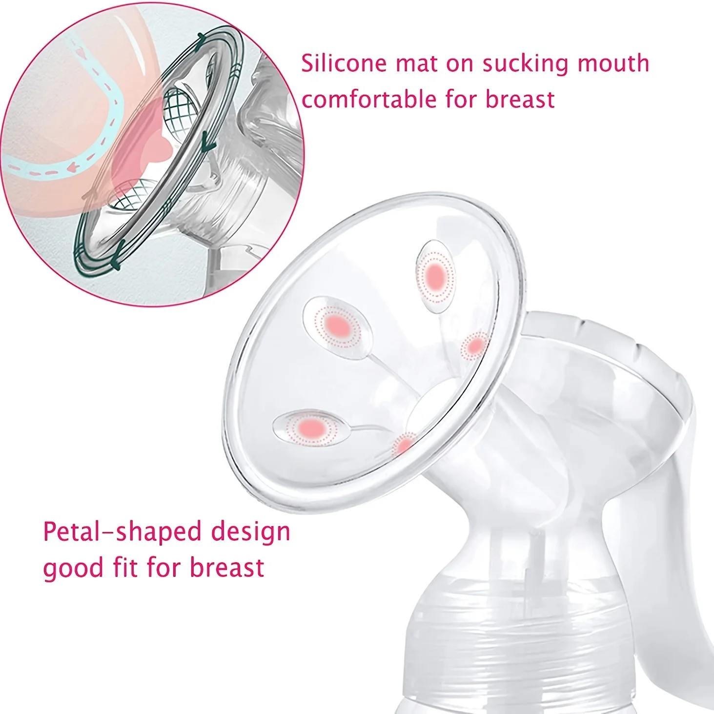 1set Manual Breast Pump With 1 Bottle And 1 Nipple