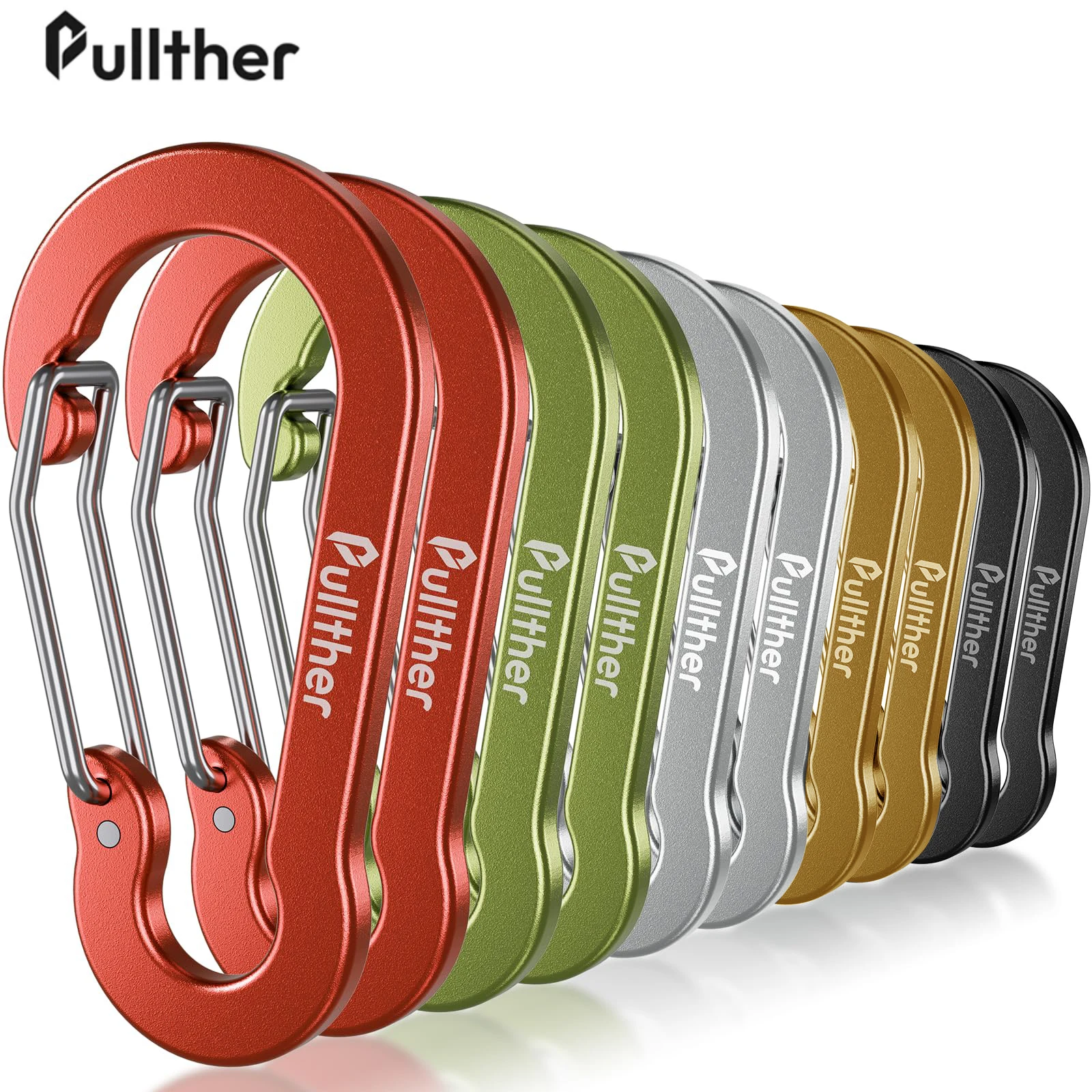 Mousqueton de pêche en aluminium 5 cm D-ring, accessoire multi-outils pour équipement de camping et voyage