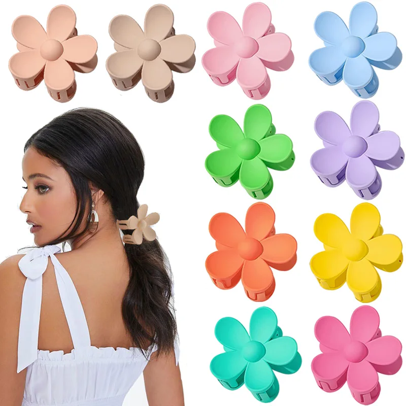 Large Flower Claw Clips For Women Thick Hair Girls Dasiy Strong Hold Matte Hair Clamps Headwear Barrette Hair Accessories