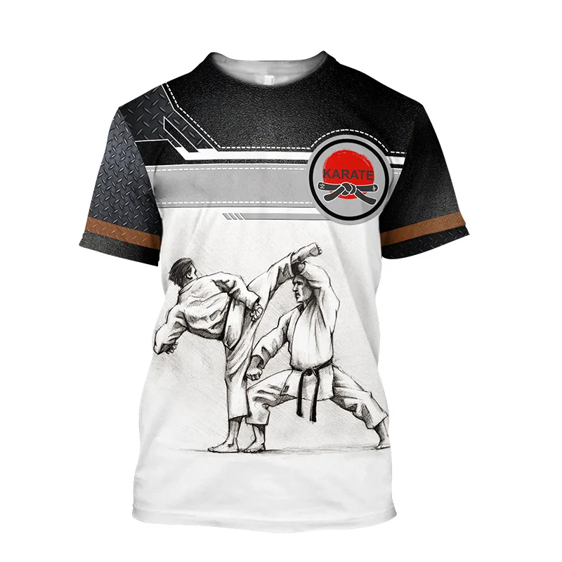 Camiseta con estampado 3D de Taekwondo para hombre y niño, camisa