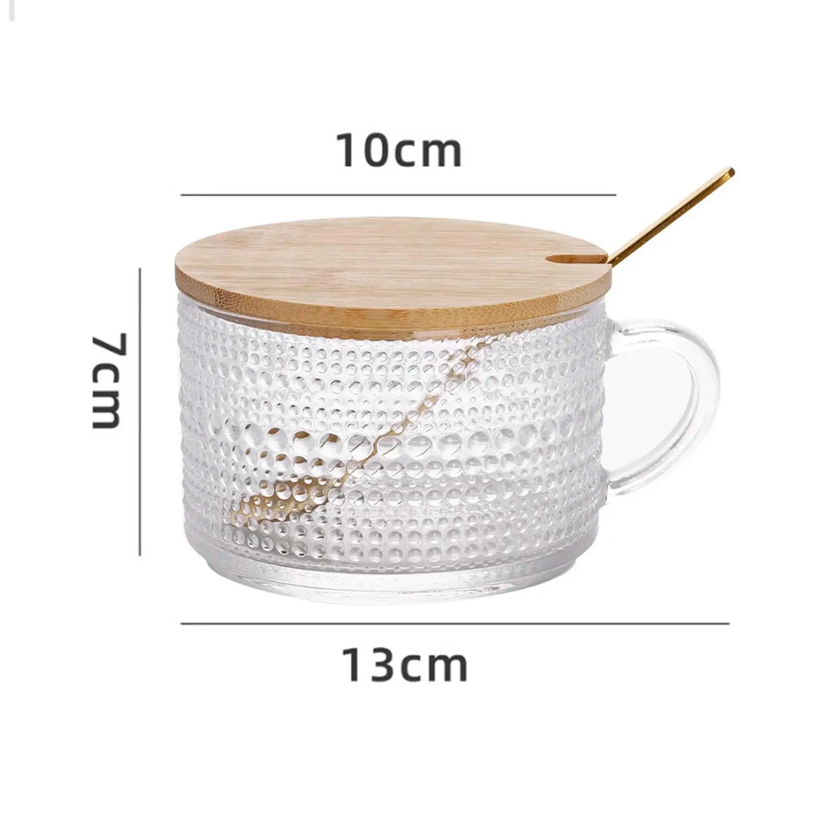 2 Pieces Glass Cup Housewarming Gifts with Handle Novelty with Lid Spoon Coffee Milk Mug for Cafe Hotel Kitchen Restaurant Home