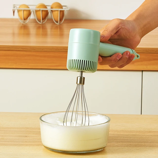 Wireless 3 Speed Mini Mixer Electric Food Blender Handheld Mixer Egg Beater Automatic Cream Food Cake Baking Dough Mixer, Size: 2 Set, Green