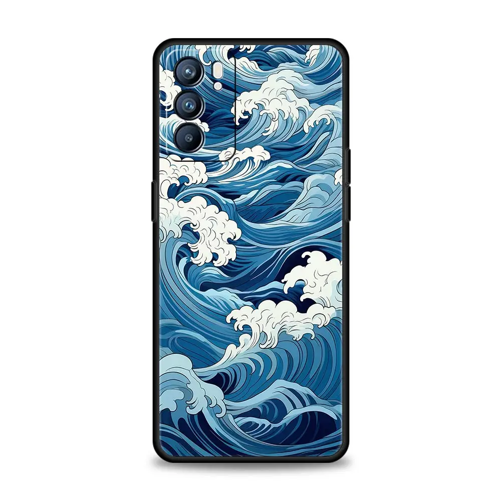 Sleek Blue Wave Design Phone Case Cover