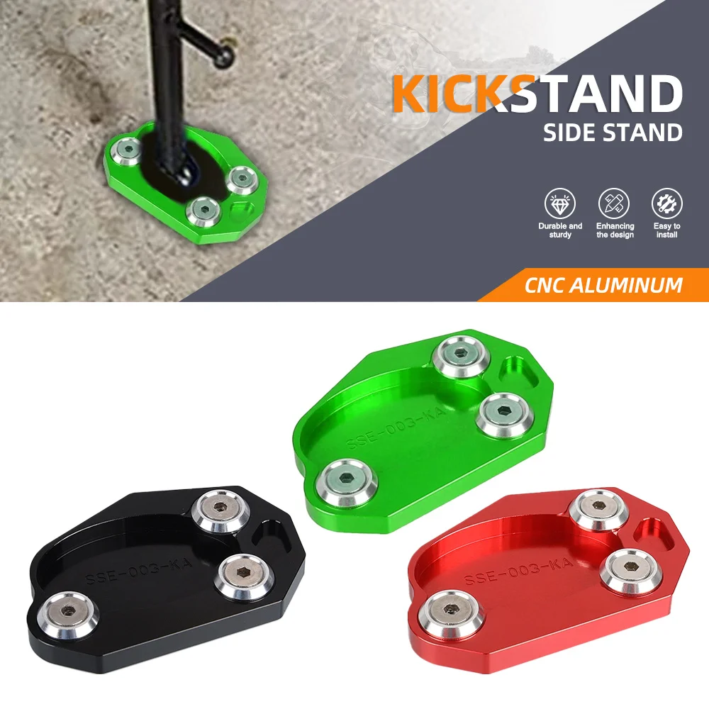 

For Kawasaki NINJA 400R (ER-4F) Z1000 Z1000R Z1000SX ZX6R ZX636 Motorcycle Accessories Kickstand Foot Side Stand Pad Plate Base