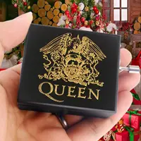 SOFTALK Bohemian Rhapsody Black Mirror Hand operated Solid Wood Music Box Birthday, Christmas, Valentine's Day Gift 1