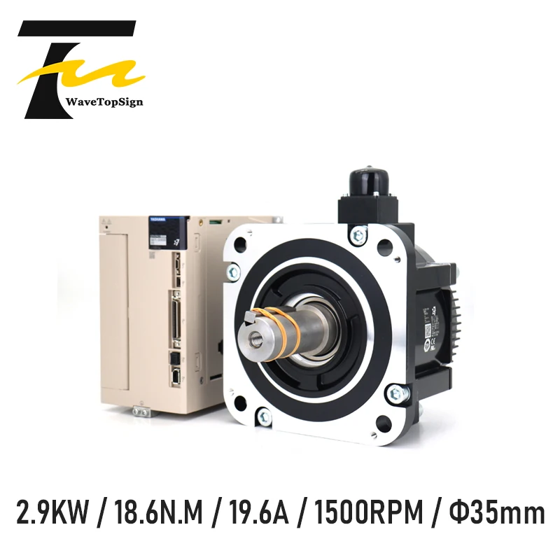 

WaveTopSign Servo Motor Kits SGD7S-200A00B202 SGM7G-30AFC61 2.9KW 18.6N.M 19.6A 1500RPM with 3M Cable