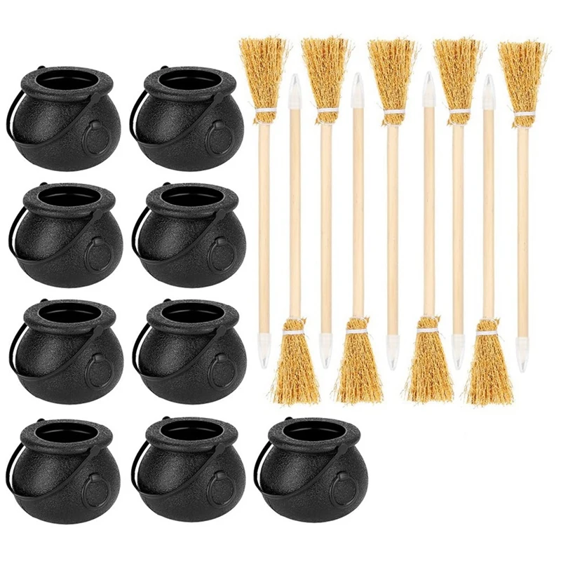 

18 шт. карандаши-метла ведьмы и колдель для Хэллоуина, шариковая ручка-палочка, сувениры для Хэллоуина, метла ведьмы, прочный реквизит для письма